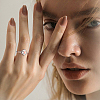 1Pc Adjustable 925 Sterling Silver Cubic Zirconia Ring Components STER-BBC0009-16-5