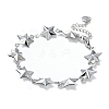 Non-Tarnish 304 Stainless Steel Star Link Chain Bracelets for Women BJEW-U002-02P-2