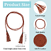 Fingerinspire 3Pcs 3 Colors PU Leather Tassel Chain Belts Set AJEW-FG0003-50-2