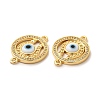 Rack Plating Real 18K Gold Plated Brass Micro Pave Clear Cubic Zirconia Connector Charms ZIRC-L102-03G-03-3
