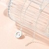 304 Stainless Steel Flat Round Coin Pendant Cable Chain Necklaces for Women STAS-Z108-02S-01-2