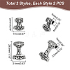 Unicraftale 4Pcs 2 Style 304 Stainless Steel Pendants STAS-UN0043-52-3