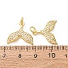 Brass Micro Pave Clear Cubic Zirconia Pendants CU-E003-18G-32-3