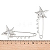 Starfish & Vortex 304 Stainless Steel Safety Pins Brooch Findings SA-CBA098D-16A-P04-3