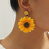 Exaggerated Sunflower Acrylic Dangle Stud Earrings VQ9913-1