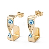 Brass Enamel Evil Eye Stud Earrings EJEW-A093-04G-04-1