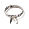 304 Stainless Steel Cuff Ring Components STAS-D372-01P-07-2