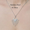 201 Stainless Steel Hollow Rhombus Pendant Necklace NJEW-OY002-24-3