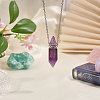 1Pc Natural Amethyst Faceted Pointed Bullet Shaped Perfume Bottle Pendant Necklaces NJEW-FH0001-38P-01-5