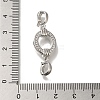 Brass Micro Pave Clear Cubic Zirconia Fold Over Clasps KK-H480-33P-3