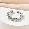 Brass Micro Pave Cubic Zirconia Cuff Open Rings RJEW-C163-12P-2