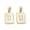 Ion Plating(IP) 304 Stainless Steel Pave Shell Pendants STAS-G327-01G-U-1