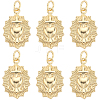 Beebeecraft 6Pcs Brass Pendants KK-BBC0009-54-1