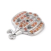 Rack Plating Brass Orange Cubic Zirconia Pendants KK-D031-03P-3