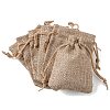 Polyester Imitation Burlap Packing Pouches Drawstring Bags X-ABAG-R005-9x7-01-1