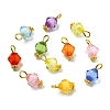 100Pcs Transparent Acrylic Bead in Bead Pendants PALLOY-YW00078-01-1