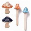 CHGCRAFT 4Pcs 2 Style Mushroom Shape Porcelain Home Ornaments DJEW-CA0001-07-1