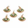 Brass Micro Pave Clear Cubic Zirconia Charms KK-C100-15G-2