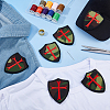 6Pcs Shield Cross Embroidered Patch DIY-DC0004-45-4