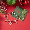 Christmas Alloy Enamel Charm Bracelets BJEW-H634-01C-KCGP-1