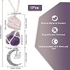 Natural Raw Rose Quartz & Amethyst Pendant Decoration HJEW-WH0043-21B-2