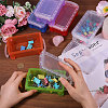 6Pcs 6 Colors Transparent Plastic Stackable Mini Organizer Bead Containers with Locking Lid CON-BC0007-66-3