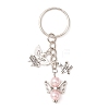 Imitation Pearl Acrylic & Alloy Angel Keychain KEYC-JKC00520-2