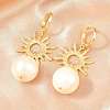 Sun Brass Hoop Earrings EJEW-Z164-13G-3