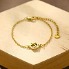 304 Stainless Steel Lotus Flower Link Bracelets WGA8E5A-02-1