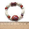 Handmade Porcelain Beads & Synthetic Howlite Beads Stretch Bracelets for Women BJEW-D307-01A-3