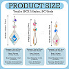 3Pcs 3 Styles Crystal Glass Hanging Sun Catcher AJEW-TADJ0001-07-4
