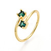 Brass Micro Pave Cubic Zirconia Cuff Rings for Women KK-T070-114-1