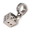 316 Surgical Stainless Steel & Rhinestone European Dangle Charms SA-CBA7555-15AS-01-2