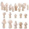 54Pcs 10 Styles Unfinished Wood Mushroom Ornaments DJEW-WR0001-14-1