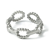 Non-Tarnish 304 Stainless Steel Open Cuff Ring RJEW-L110-038P-2