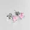 Lady's 304 Stainless Steel Pave Cubic Zirconia Star Ear Studs X-EJEW-L094-8mm-02-2
