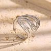 304 Stainless Steel Open Cuff Rings WGEC3B2-01-3