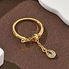 Brass Micro Pave Cubic Zirconia Finger Rings RJEW-H258-11G-3
