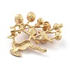 Deer Alloy Brooch with Resin Pearl JEWB-O009-17-2
