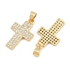 Brass Micro Pave Clear Cubic Zirconia Pendants CU-CBADC6C-05G-01-2