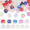 50Pcs UV Plated Transparent Acrylic Bead Caps TACR-TA0001-74-2