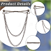 5Pcs 5 Colors Alloy Hanging Chain Brooches FIND-GF0006-85-6