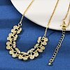 Brass Micro Pave Clear Cubic Zirconia Fruit Bib Necklaces NJEW-F342-01B-G-3