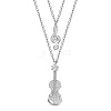 SHEGRACE Rhodium Plated 925 Sterling Silver Tiered Necklaces JN895A-1