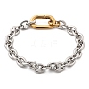 304 Stainless Steel Cable Chain Bracelets for Women Men BJEW-C089-09GP-4