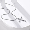 304 Stainless Steel & Plastic Pearl Cross Pendant Round Snake Chain Necklaces for Women STAS-Z114-20P-2