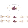 Natural Amethyst Star and Pearl Beaded Chains CHS-I018-01G-04-4