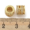 Rack Plating Brass Micro Pave Clear Cubic Zirconia European Beads KK-L215-329G-3