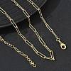 2.7MM Brass Textured Paperclip Chain Necklaces for Women KK-CBA2293-19G-1