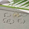 Rhodium Plated 925 Sterling Silver Hoop Earring Findings STER-I016-069P-7